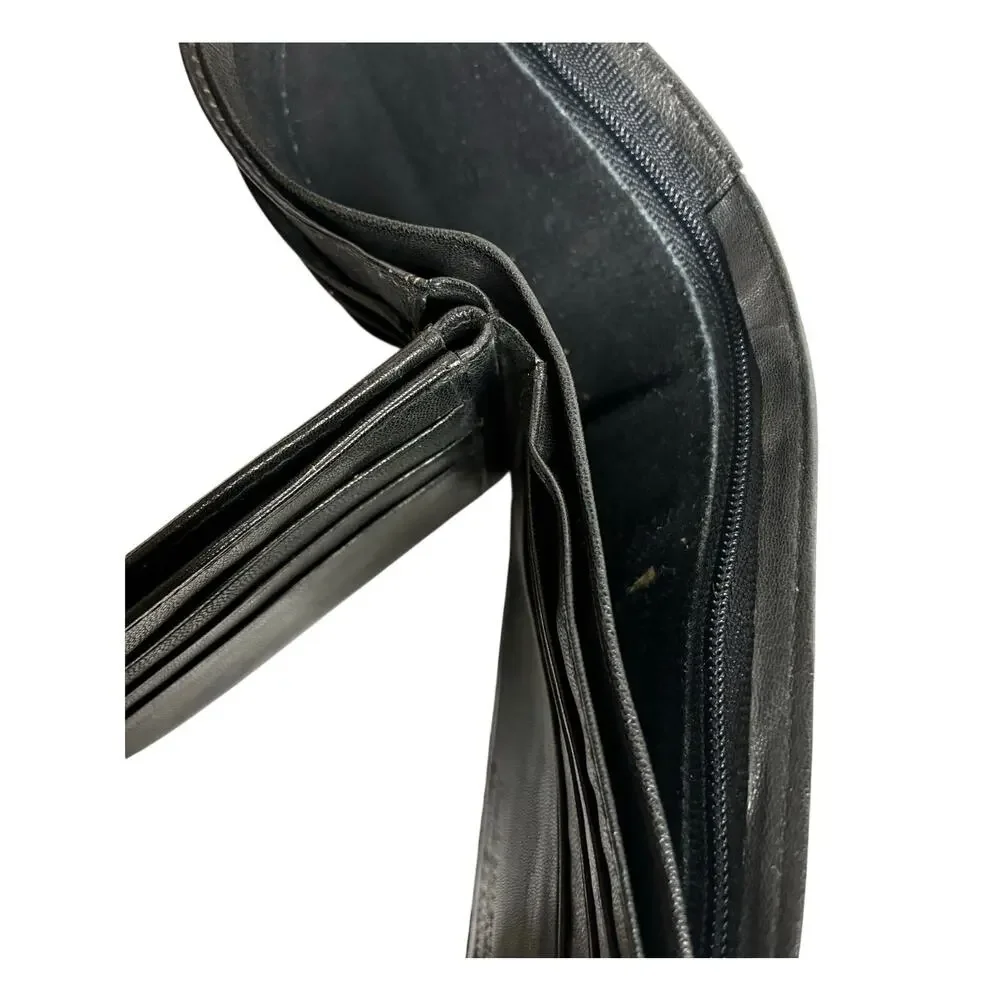 Handcrafted Men's Genuine Leather Tri-fold Wallet Black